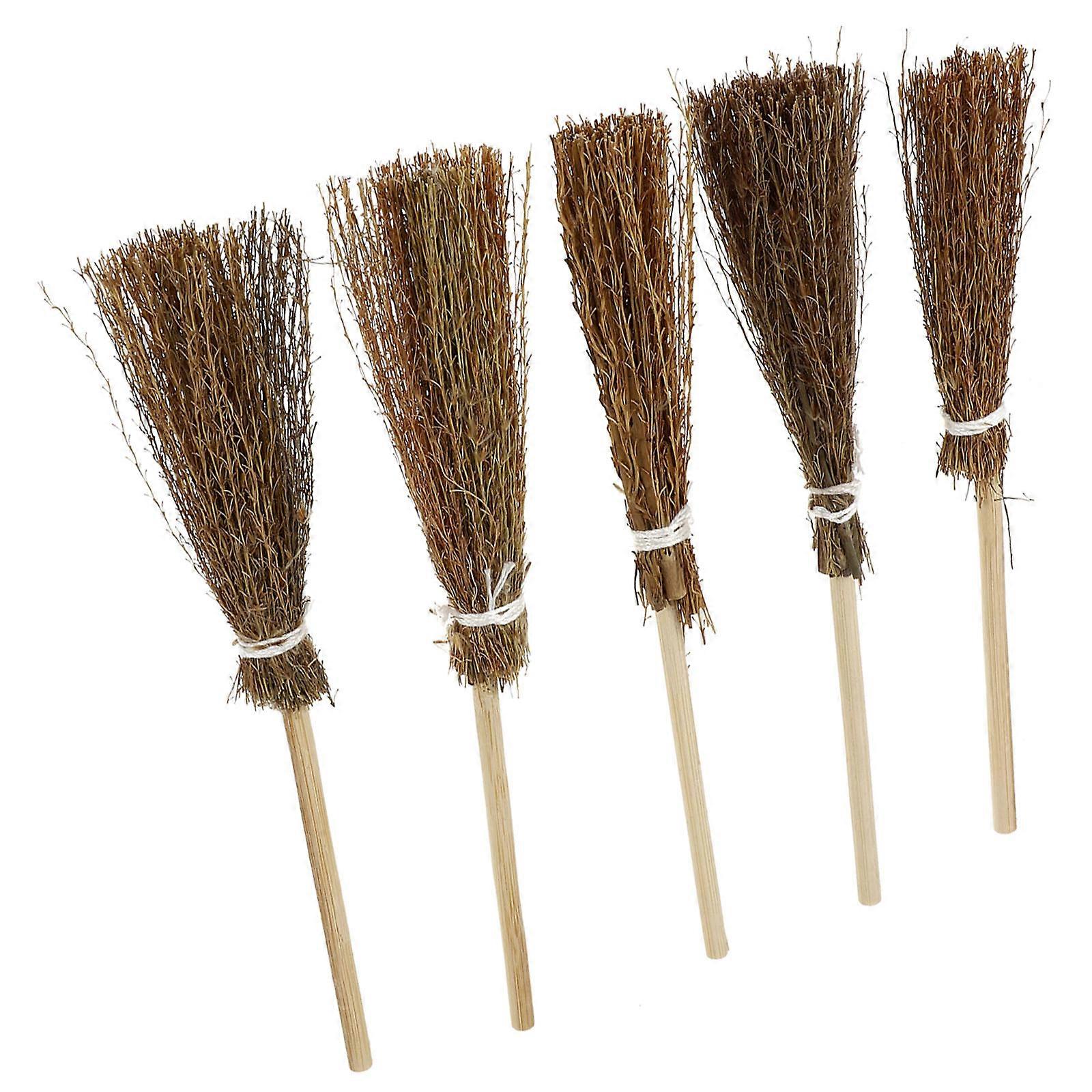 Artificial Props Broom Mini Hand-Woven for Dollhouse Decor 10Pcs