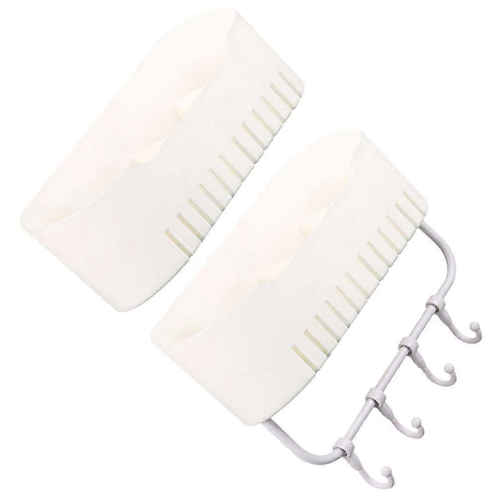 Bathroom Organizer Shower Organizer Rack for Storage 4Pcs White PP Plastic