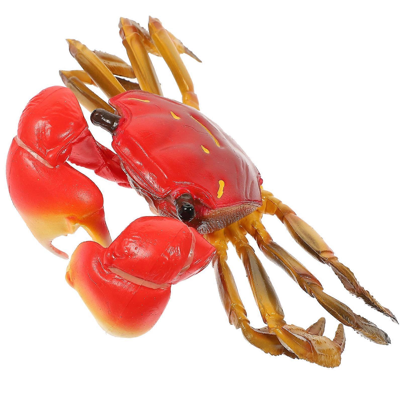 Playset Hairy Crab Animal Model for Playing 3Pcs Red Creative Crab Toy