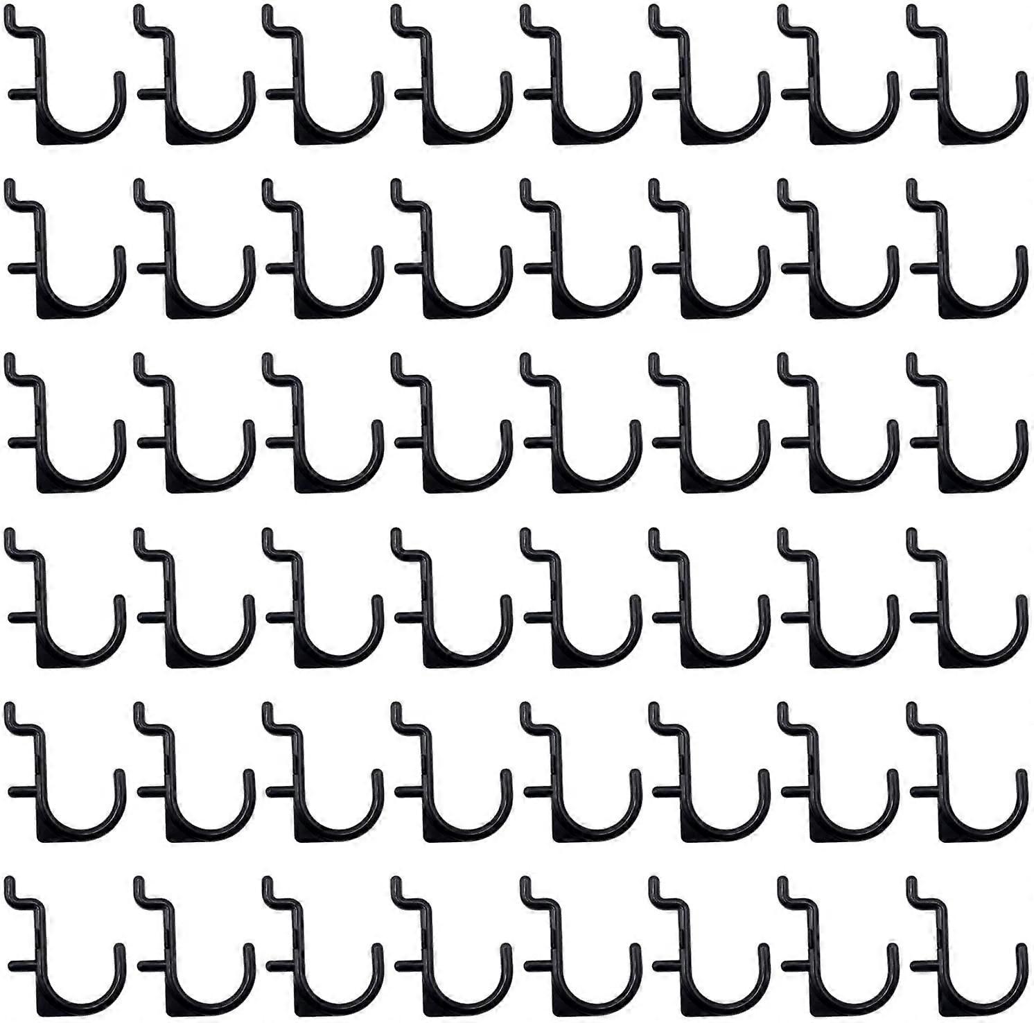 Display Hook Peg Board Hook J Shape for Shelving 50Pcs Black Plastic