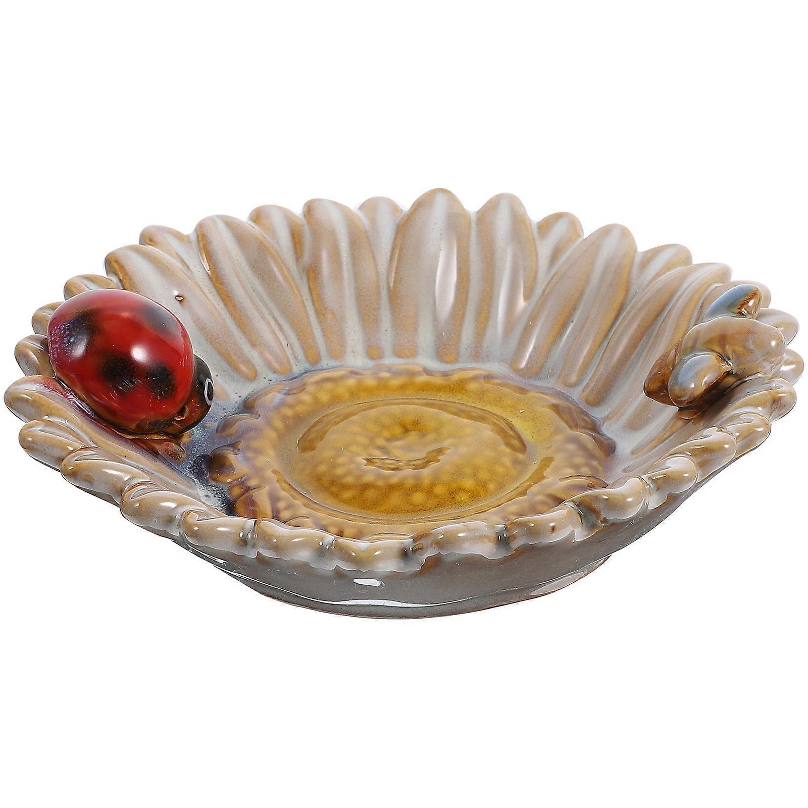 Rustic Ceramic Key Tray Organizer For Dressing Table Jewelry Display Gold Color 2Pcs