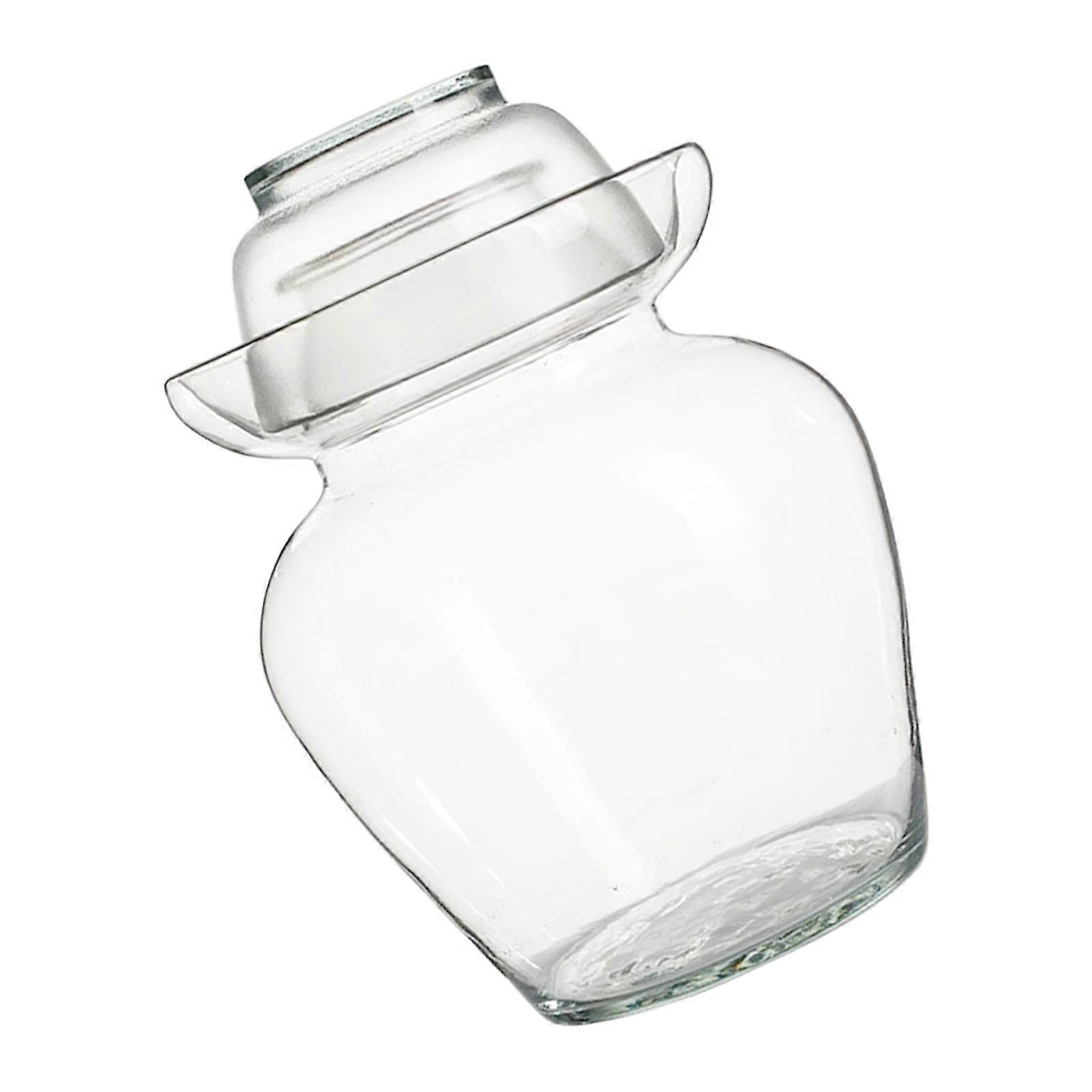 Pickle Vegetable Jar Glass for Sealed Storage 2Pcs Transparent Kitchen Use
