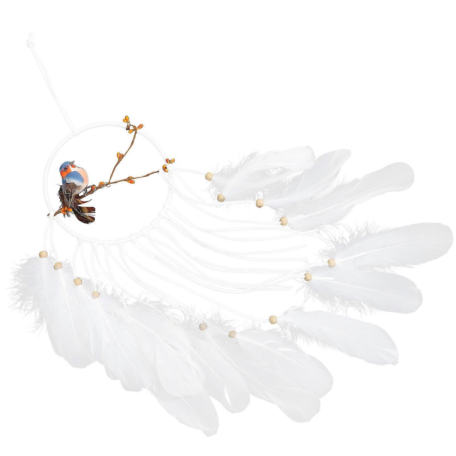 White Macrame Wall Hanging Dream Catcher for Decor 4Pcs Woven Design