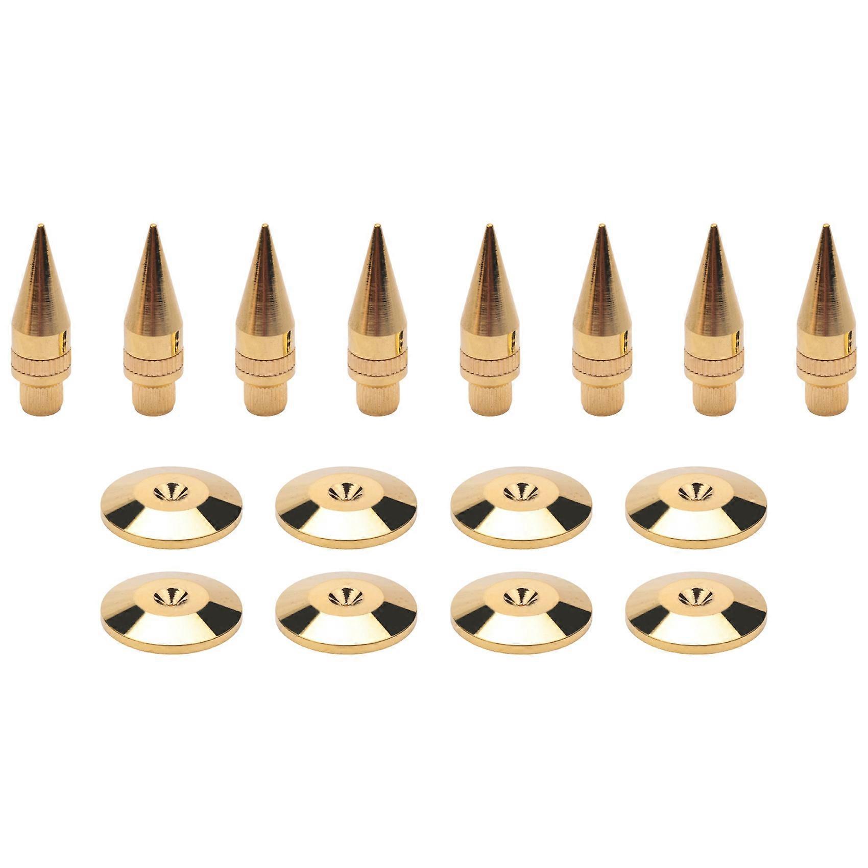 8 Pairs Copper Speaker Spike Isolation Stand with Base Pad Feet Mat for Speaker, Amplifier, DVD Play