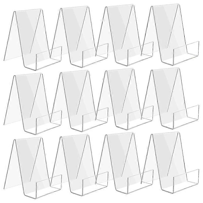 12Pack Acrylic Book Stand, Book Holder, Small Acrylic Display Stand