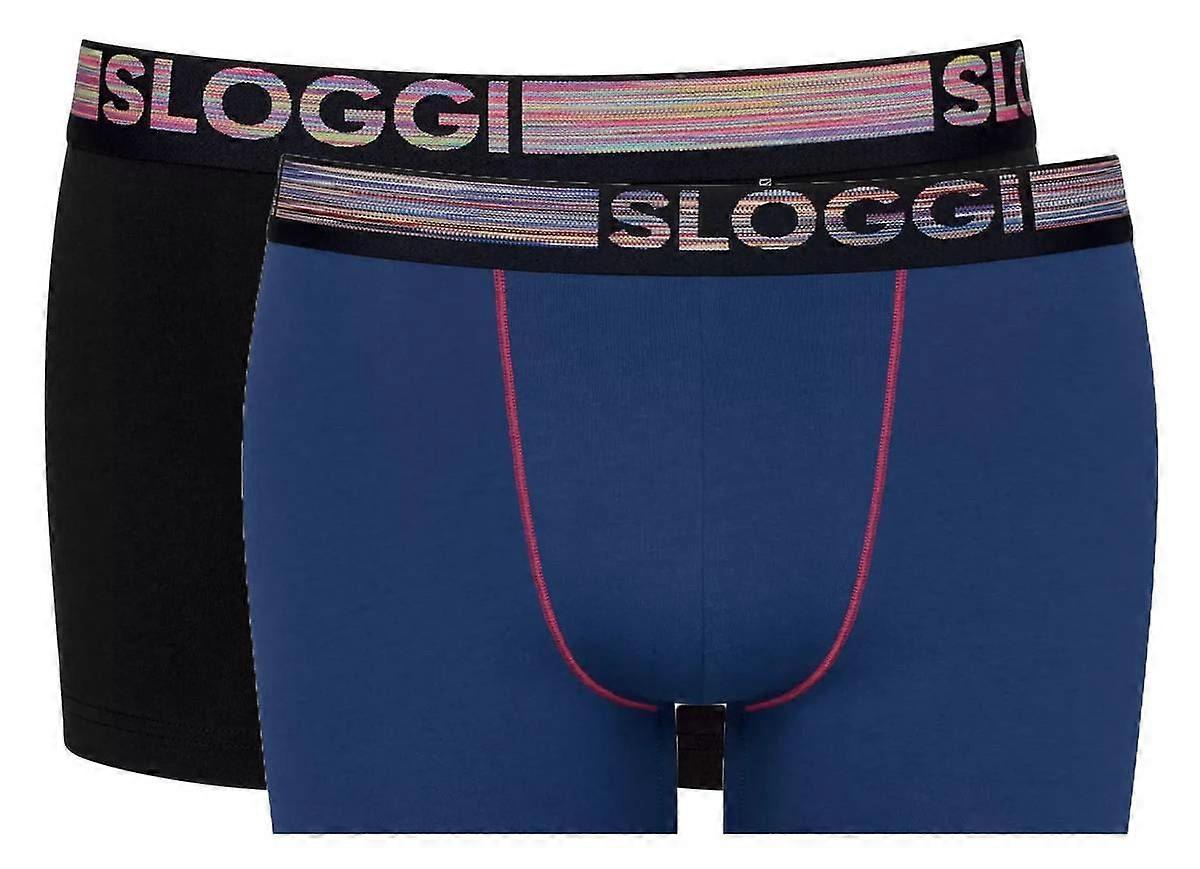 Sloggi GO ABC Natural 2 Pack Hipster Brief - Black/Blue