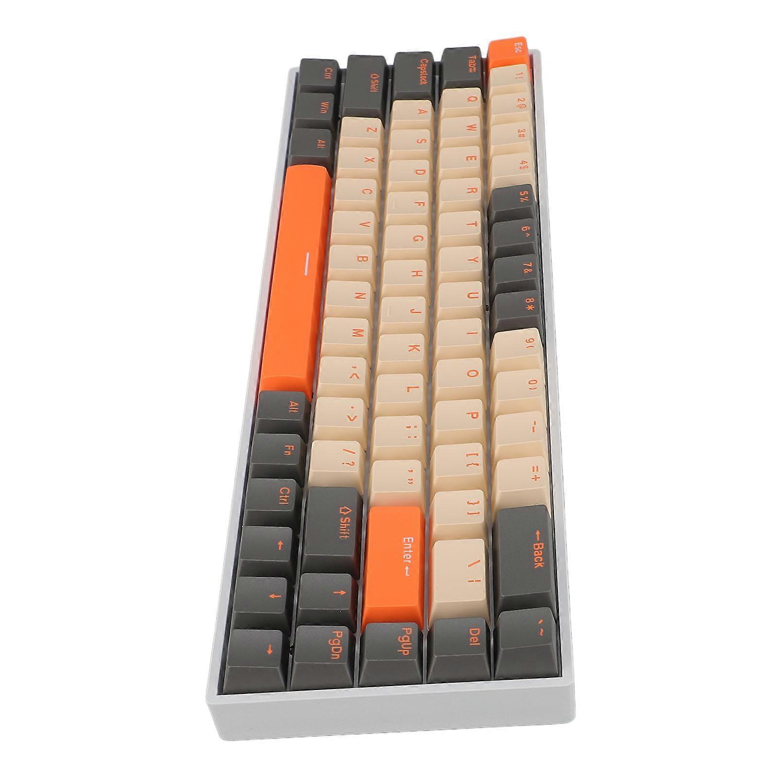 68 Key 60% Mechanical Keyboard RGB Backlit USB C Wired Connection Blue Switch Ergonomic Portable Gaming Keyboard for Wins 