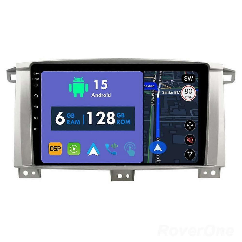 Car Radio 6G+128G CarPlay GPS Navigation Head Unit for Toyota Land Cruiser LC 100 2002 - 2007 Android Auto Bluetooth Stereo Touch Screen