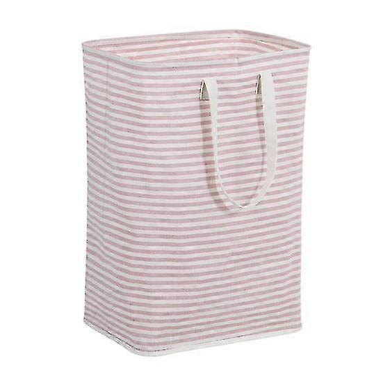 25-26 72L Laundry Basket Stripe Design Wear-resistant Simple Convenient Folding Hamper for Clothes