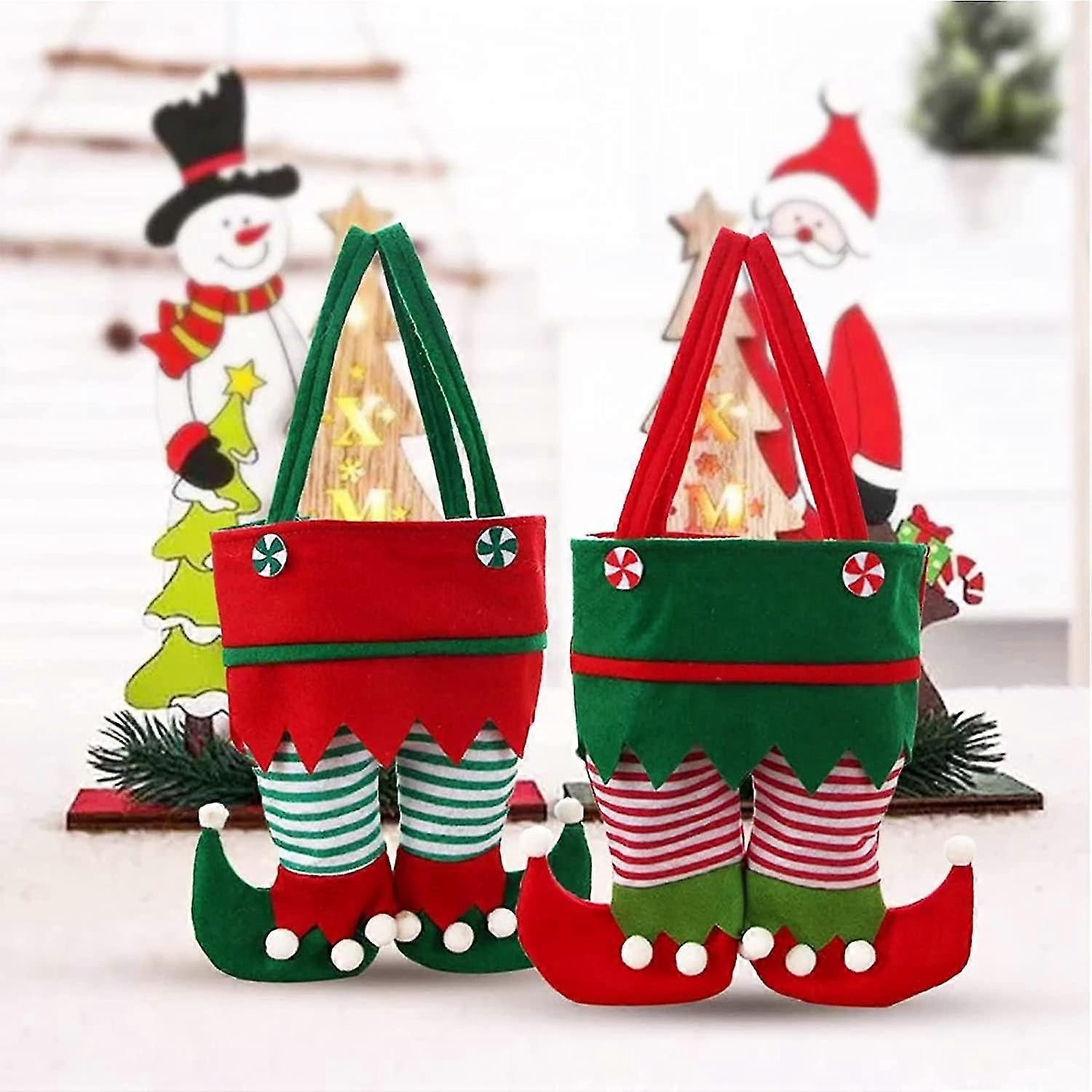 2 Pack Christmas Elf Boots Candy Bags
