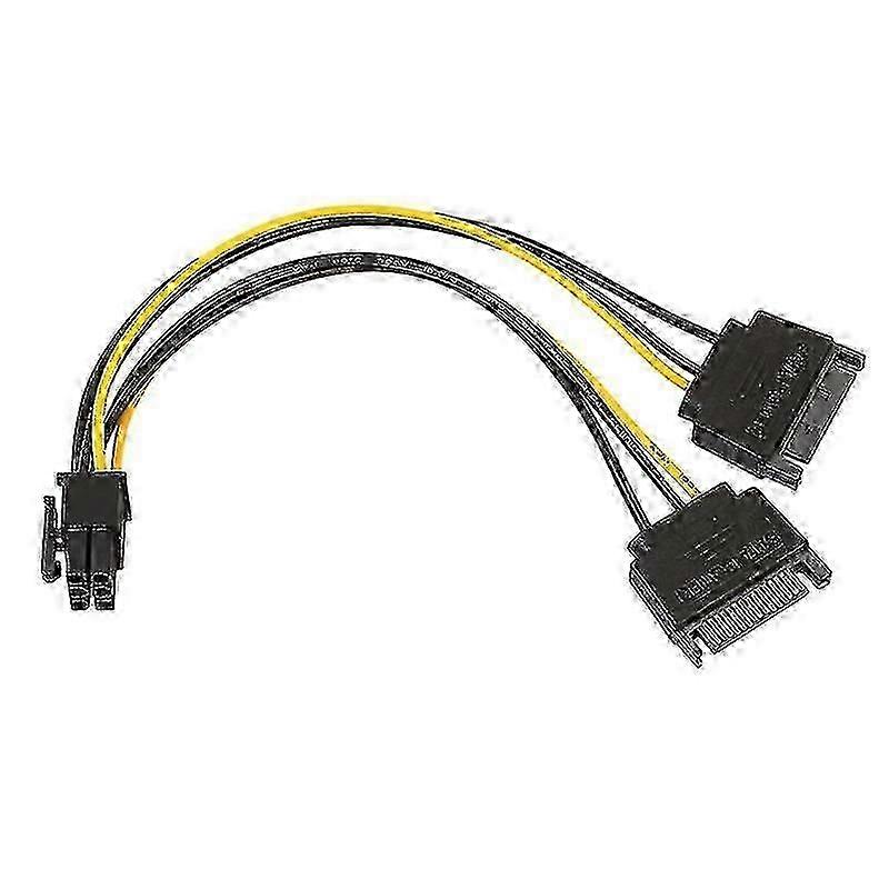 7 Inch PCI to Dual SATA Express Card Power Cable Connector Cord with 6 Pin to 15 Pin JIKAIX Compatibility
