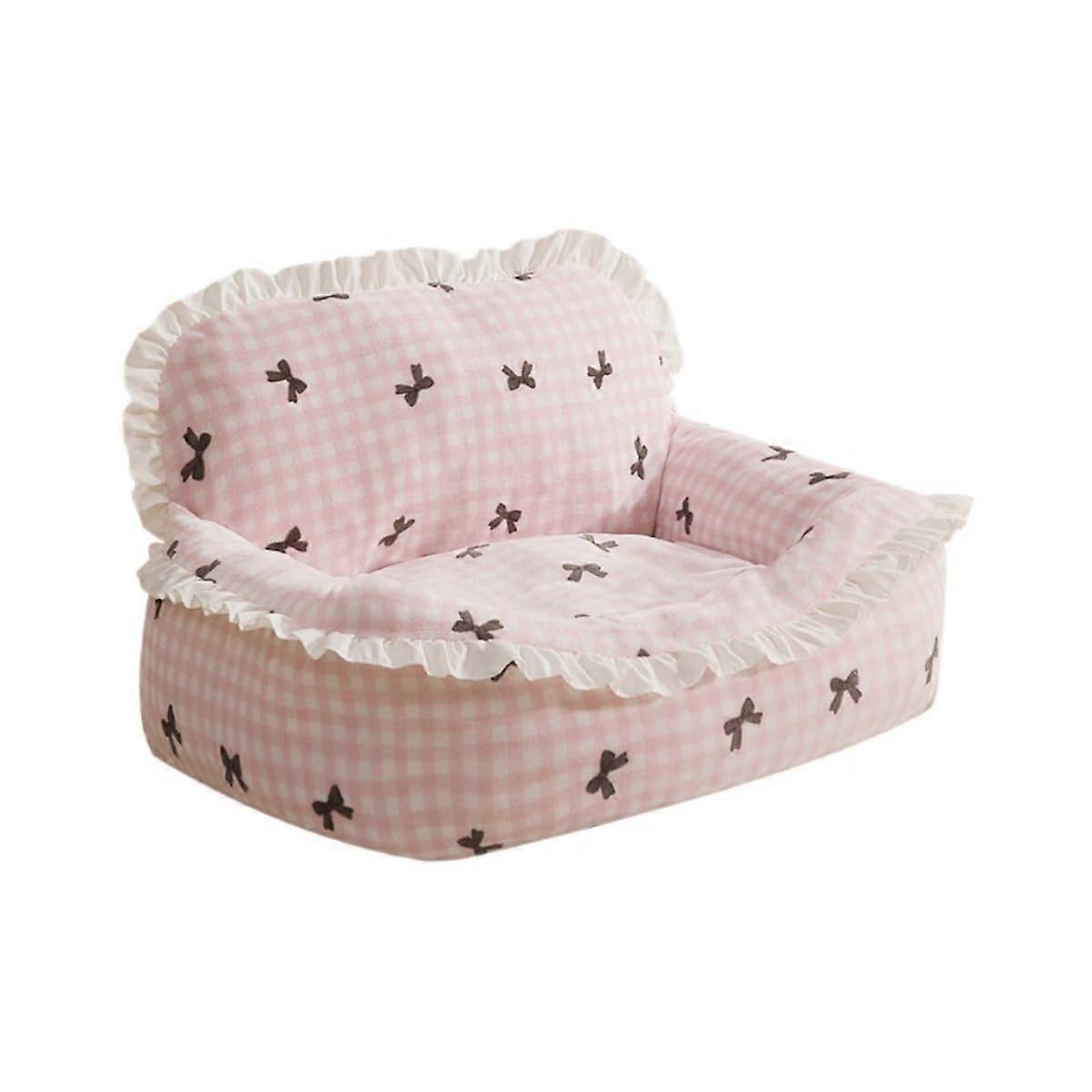 Calming Dog Sofa Bed with Removable Washable Plush Cover for Small and Large Dogs Cats 70×63cm