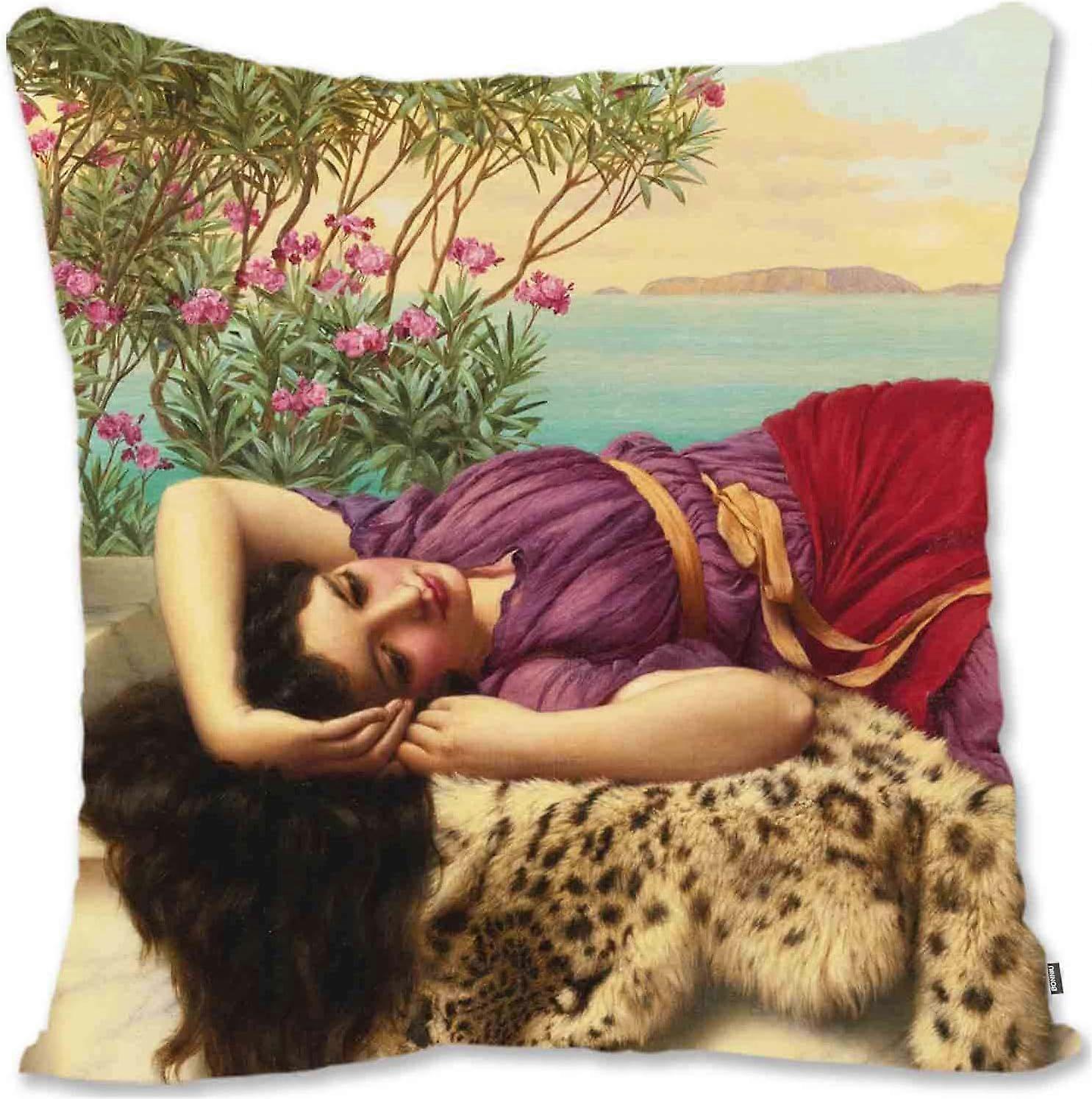 h106装飾的なスロー枕カバープレラファエルの女性の肖像画アート - Millais - イザベラヒューJE -甘い何もドルチェファーNiente JG(A1-67