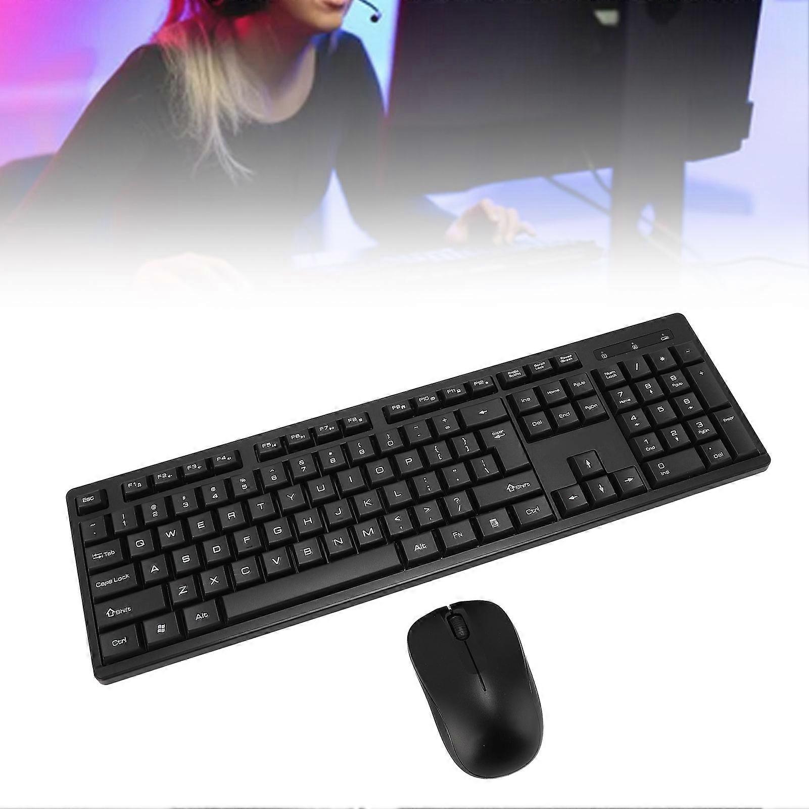 2.4G Wireless Keyboard Mouse Ergonomic Computer Wireless Keyboard and Mouse Combo 