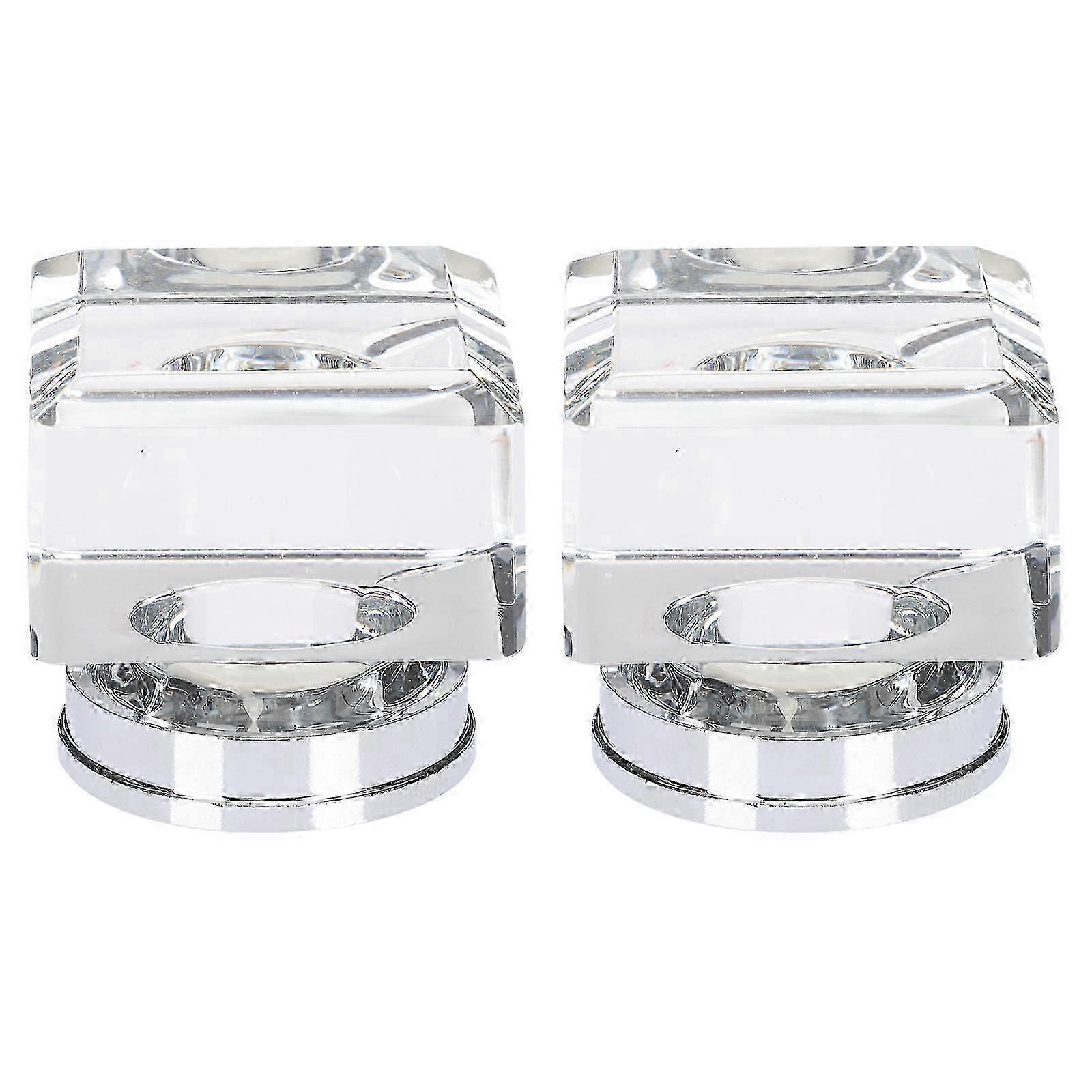 2pcs Clear Square Crystal Drawer Knobs Crystal Square Dresser Knobs Cabinet Handles