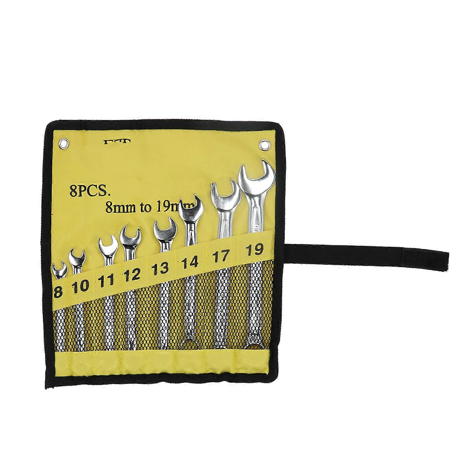 8-Piece Combination Wrench Set for DIY Repairs, Double Head Spanner Tool Kit with Metric Sizes