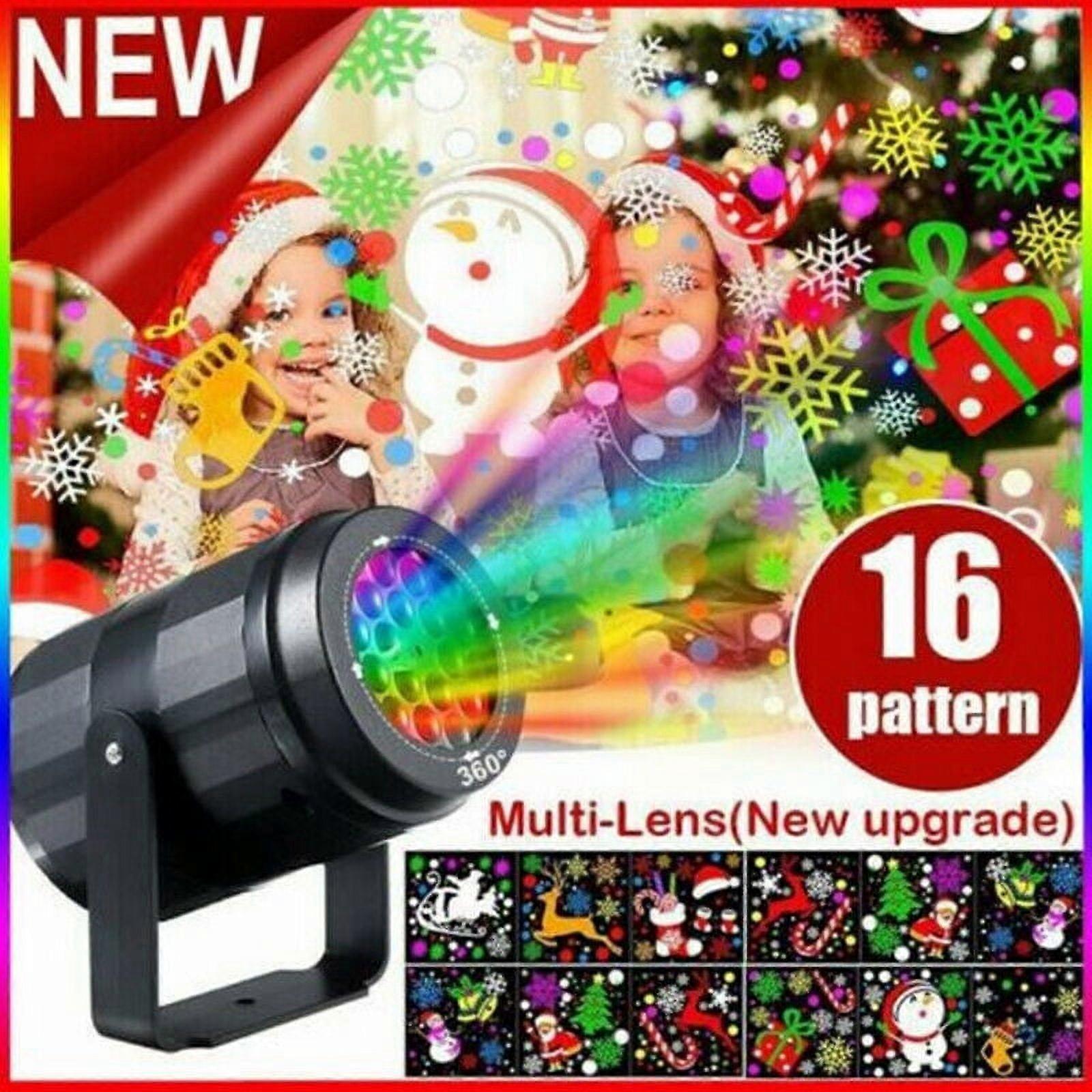 Projector Moving HD Christmas LED 16 Pattern Xmas Snowflake Lamp Laser Light