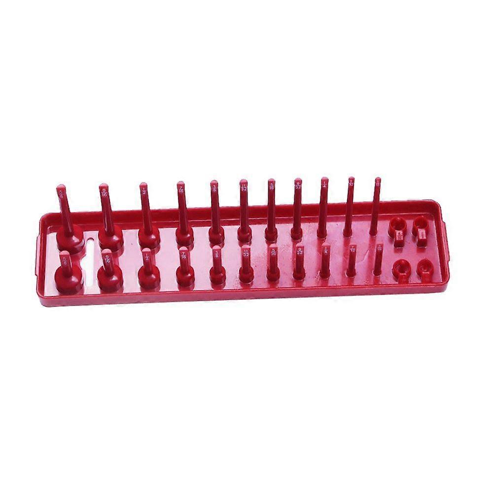 0.25 Inch Metric Socket Tray Holder Storage Tool Organizer Red
