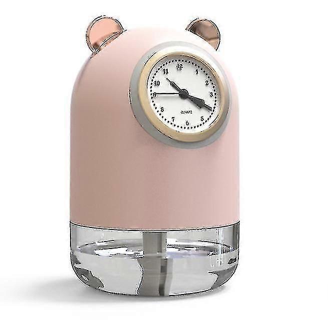 Usb Mini Humidifier, Household Moisturizing Aroma Diffuser, With A Clock(pink)