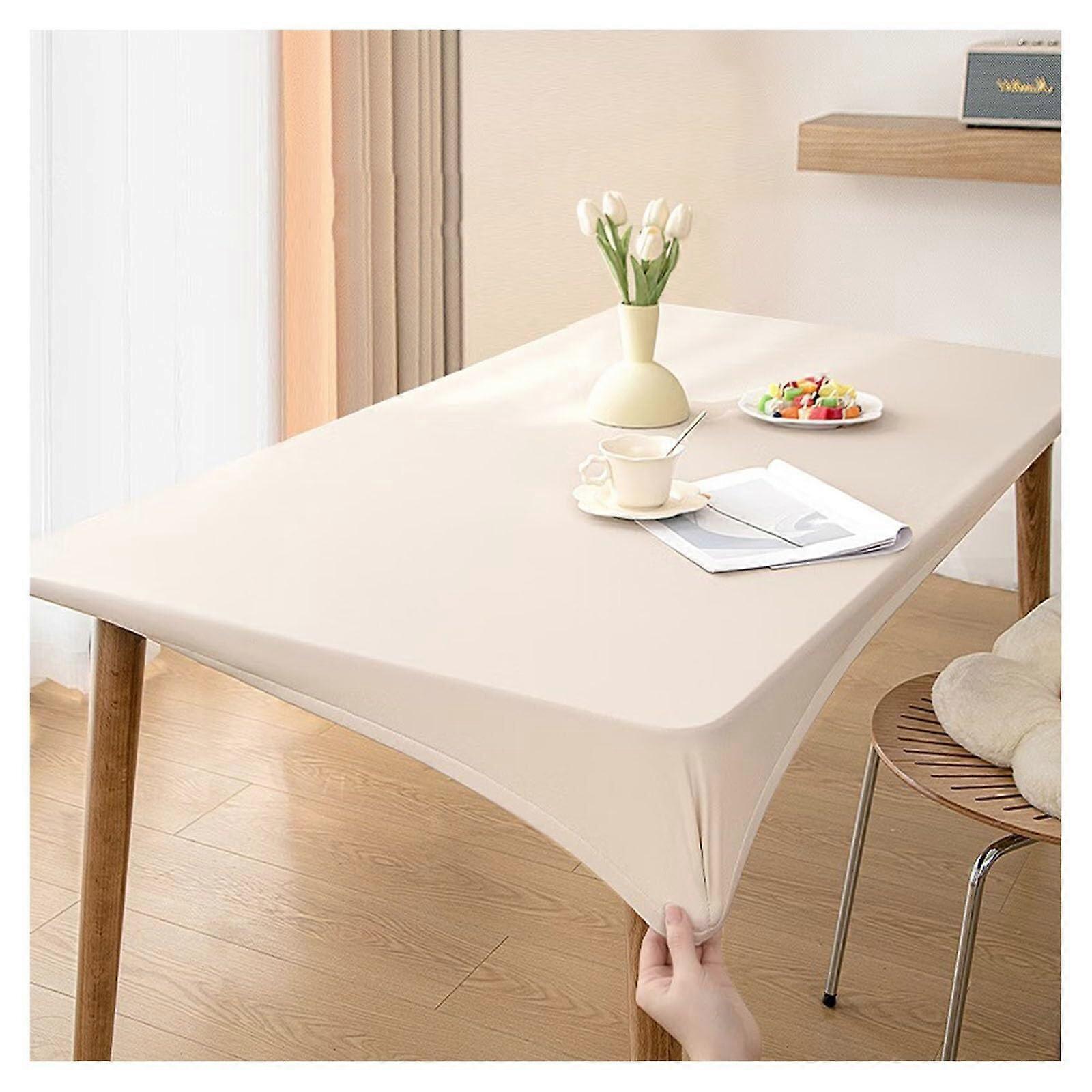 Leather Dining Table Cover Elastic Edge Faux Leather For Square Rectangle Tables Waterproof 80x140 Black