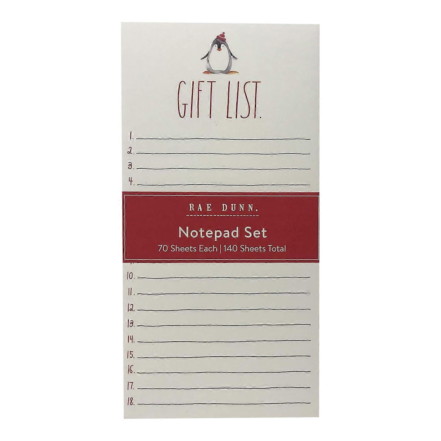2pcs Christmas Notepad Set (70 Each/140 Total) (Gift List/Checklist/Penguin)