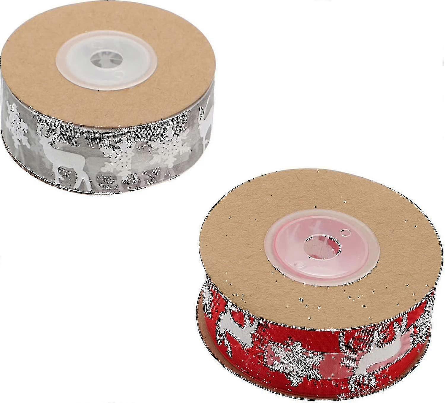 Wrapping Ribbon Roll: Diy Christmas Gift Wrapping Ribbon With Elk Deer Snowflake
