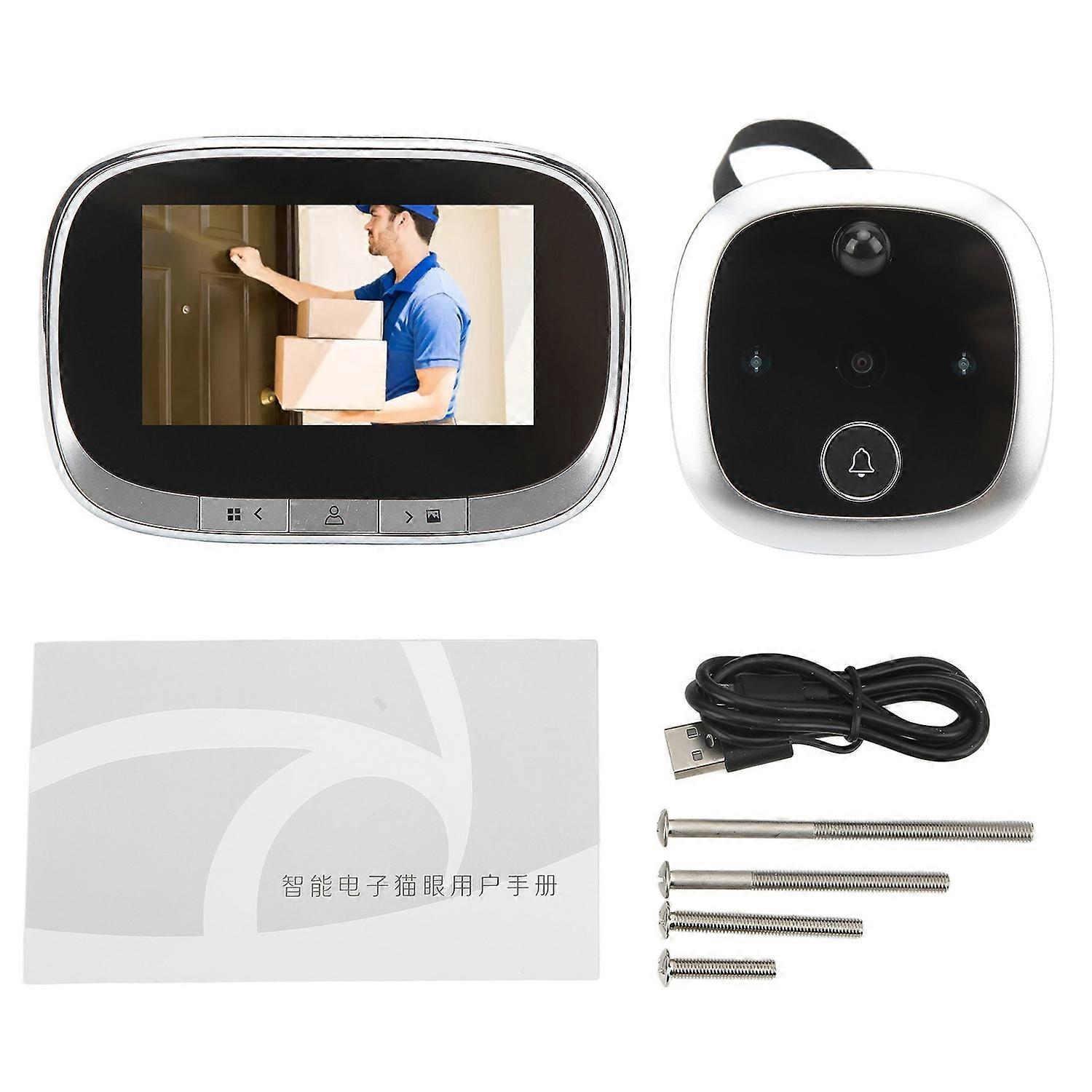 4.3in LCD Screen Digital Door Viewer 1MP Night Vision Motion Detection Doorbell Camera for Home Offi