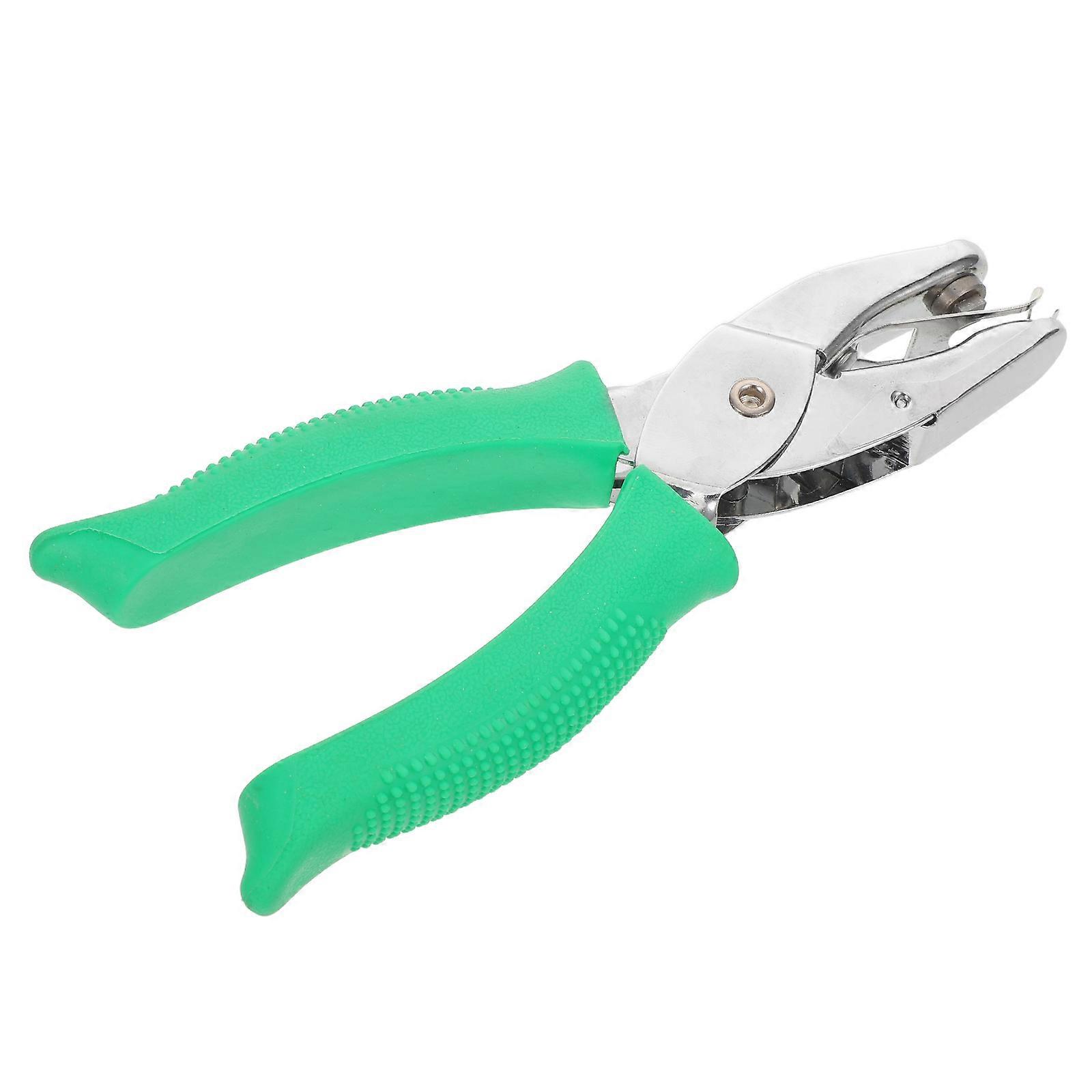 Square Hole Punch Handheld Tool for DIY Crafts Green Color