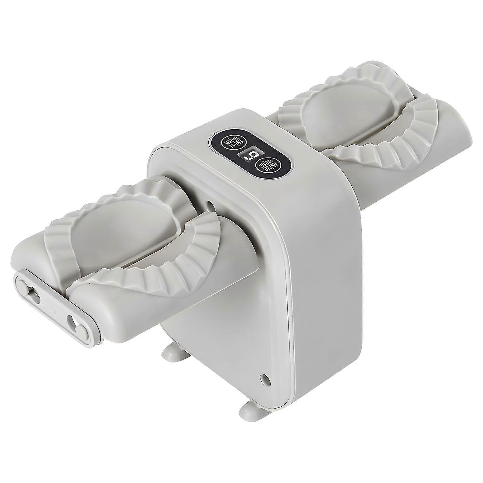 Automatic Dumpling Maker Machine with Dual Head Dough Press, Electric and Manual Modes, USB Powered for Home Kitchen