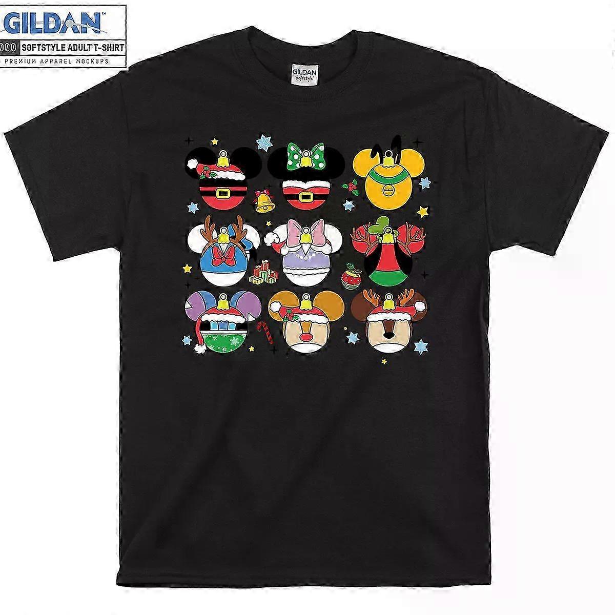 Camiseta de Natal com enfeites do Mickey e da Minnie