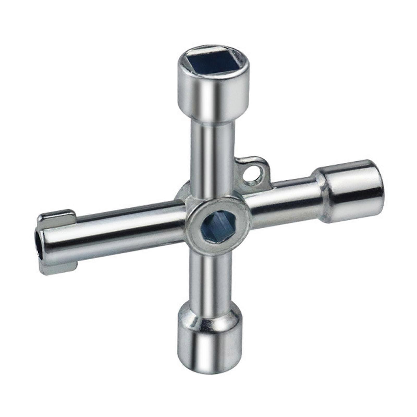 Portable 6 In 1 Crossing Key Multiple Tool For Electrical Cabinets Elevators Valves Zinc Alloy Construction With Ergonomic Handle Multicolor