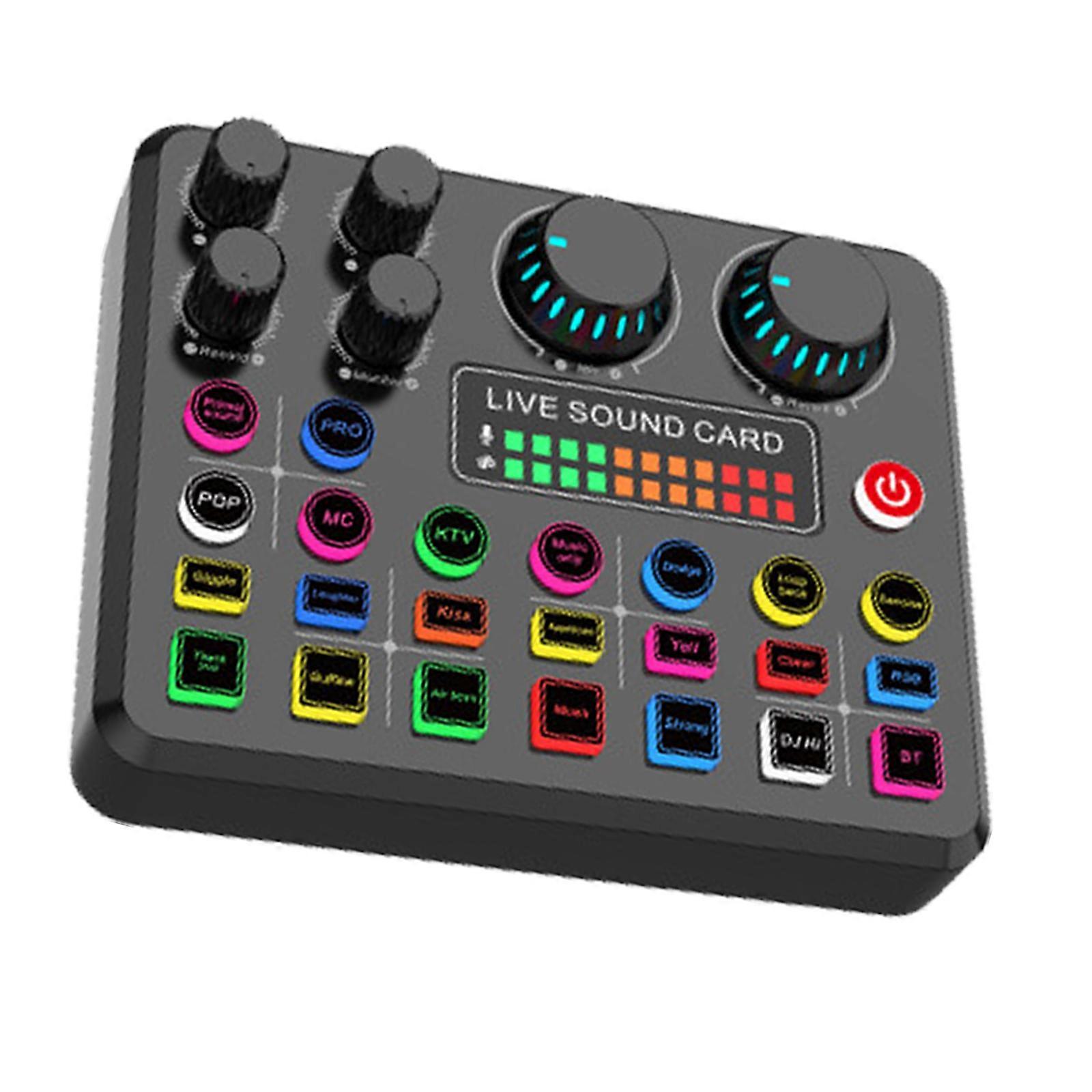 Plug And Play Live Sound Card Audios Mixer For Multiple Systems Clear Audios Output Compactly Design Multiple Sound Effect Multicolor