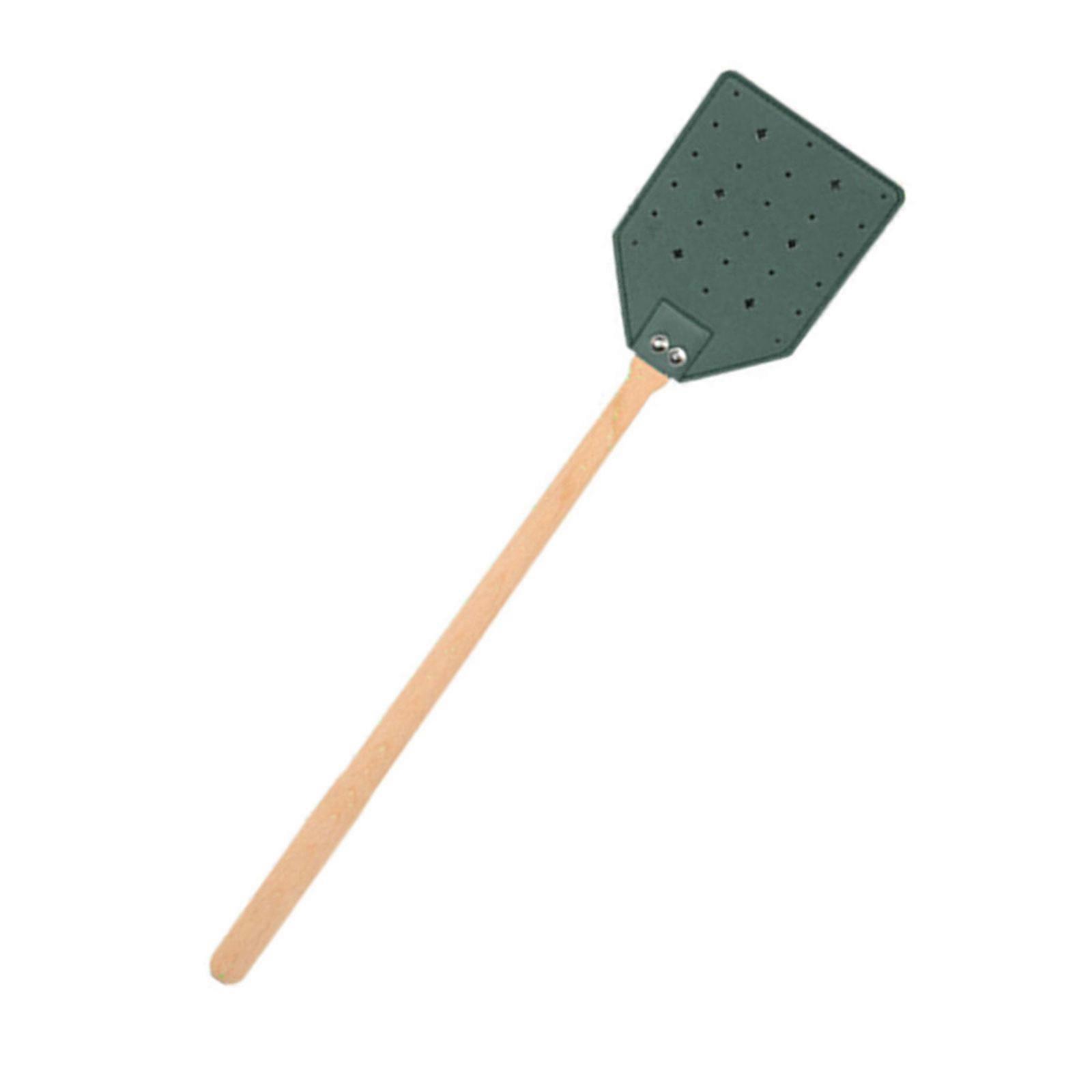 يطير المنشيات الجلود Flyswatter دليل الثقيلة يطير منشة مع مقبض خشبي طويل منشة للمنزل في الأماكن المغلقة B نمط