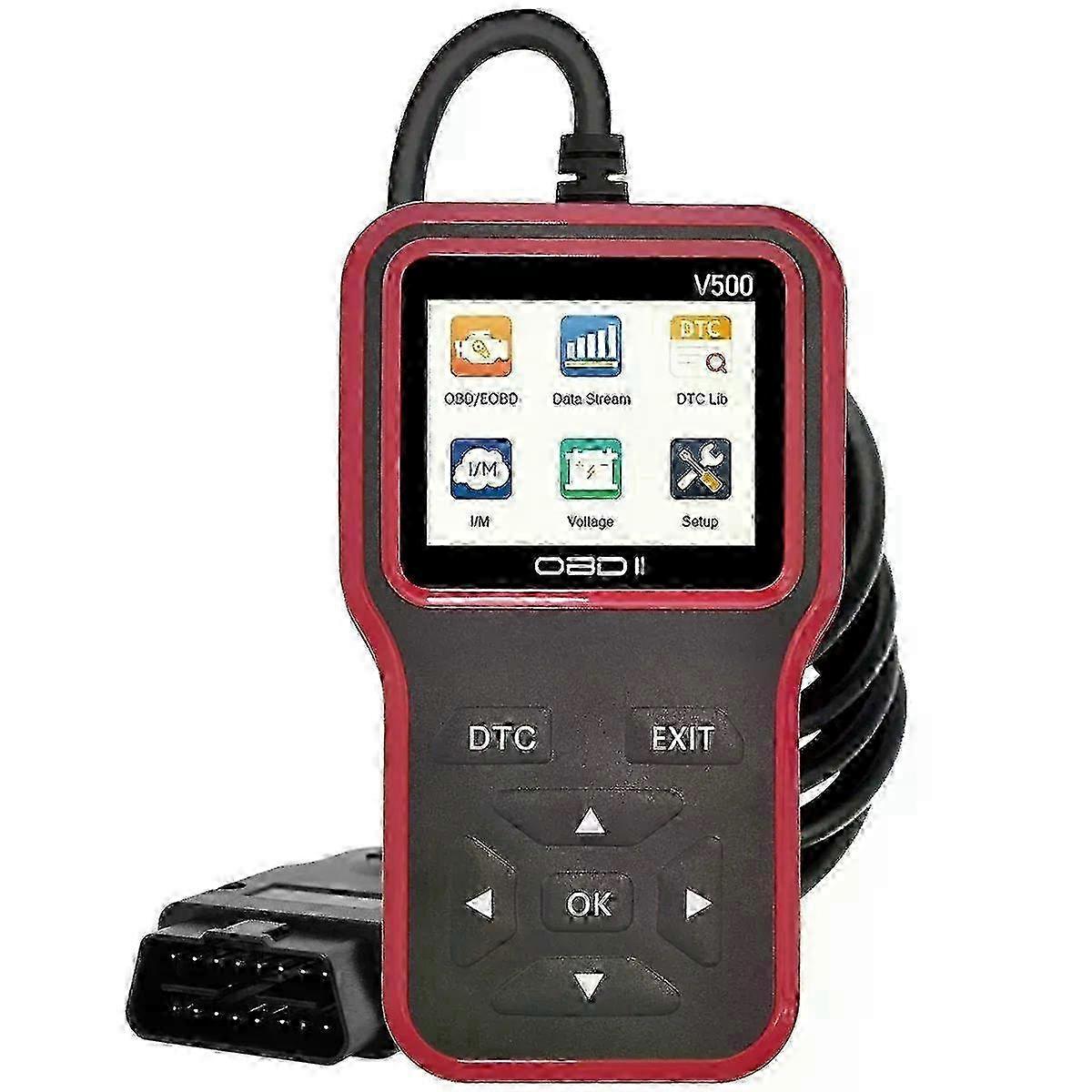 OBD2 Scanner V500 - Instant Code Reader & Voltage Check | Full System Diagnostics for OBDII/CAN Cars |10s Fault Analysis