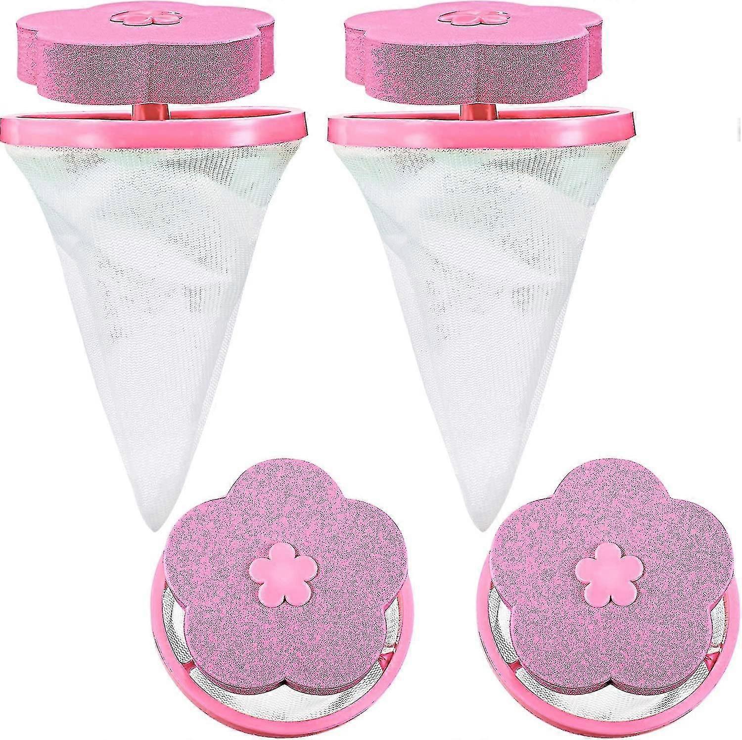 Lint Catcher voor wasserij, 4 stuks herbruikbare wasmachine mesh zak voor hond kat bont haar collector