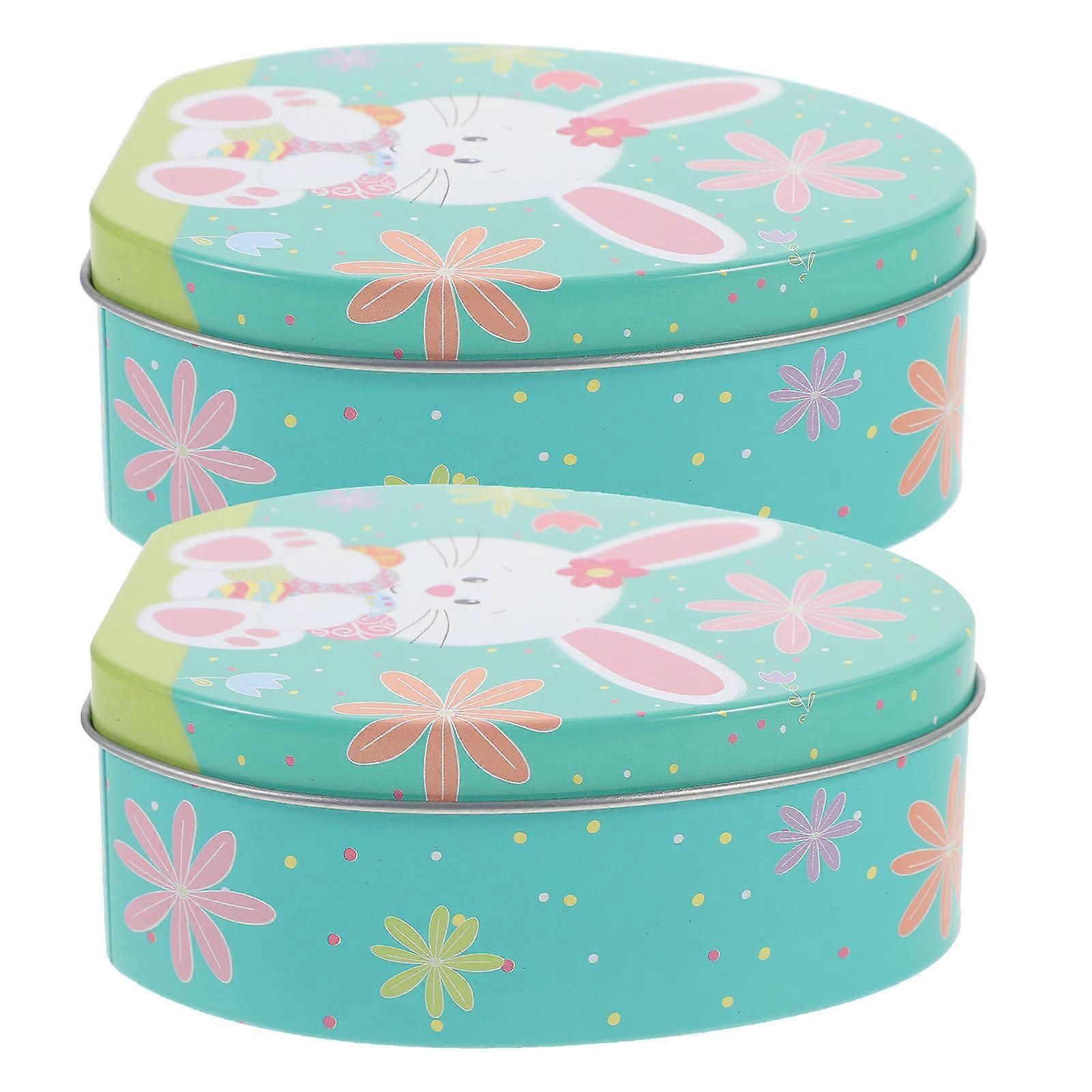 2pcs Egg Shaped Box Easter Egg Shape Candy Box Biscuit Storage Box Easter Cookie Box
