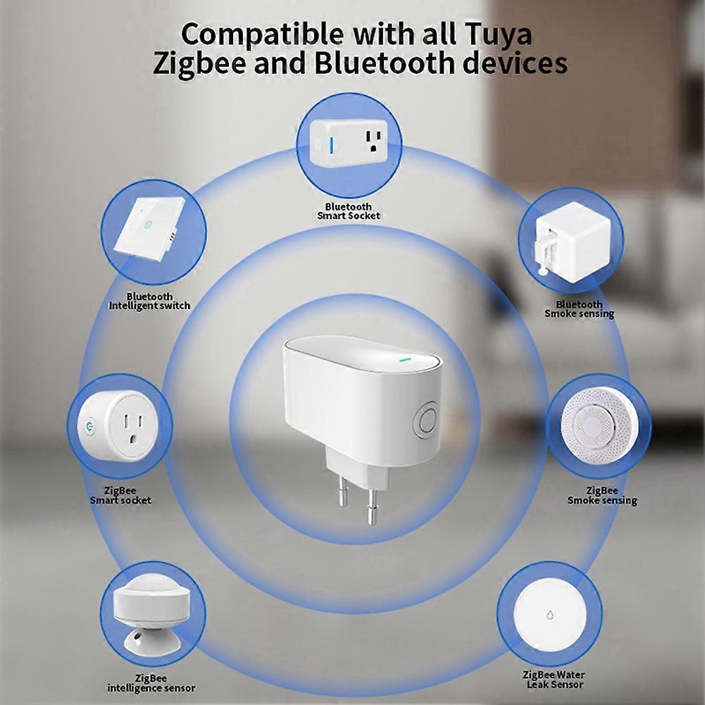 Tuya Smart Remote Control Socket Bluetooth Multi-Mode Gateway Three Major Protocols Smart Linkage Home Gateway EU Plug