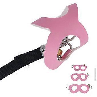 Hamster Harness and Leash Set Artificial Leather Soft Easy To Wear Rat Walking Harness Vest and Leash Set with Bells Pink