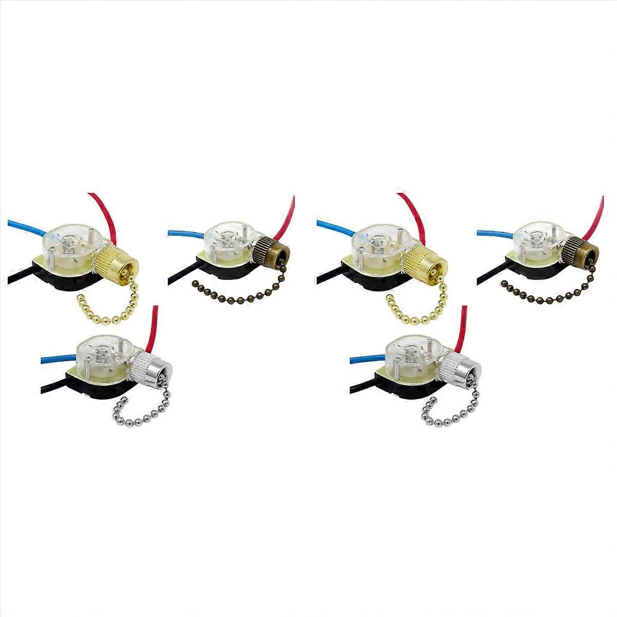 6Pack Ceiling Fan Light Switch ZE-110 Fan Switch 3 Way Speed Fan Switch Ceiling Pull Chain Switch Re