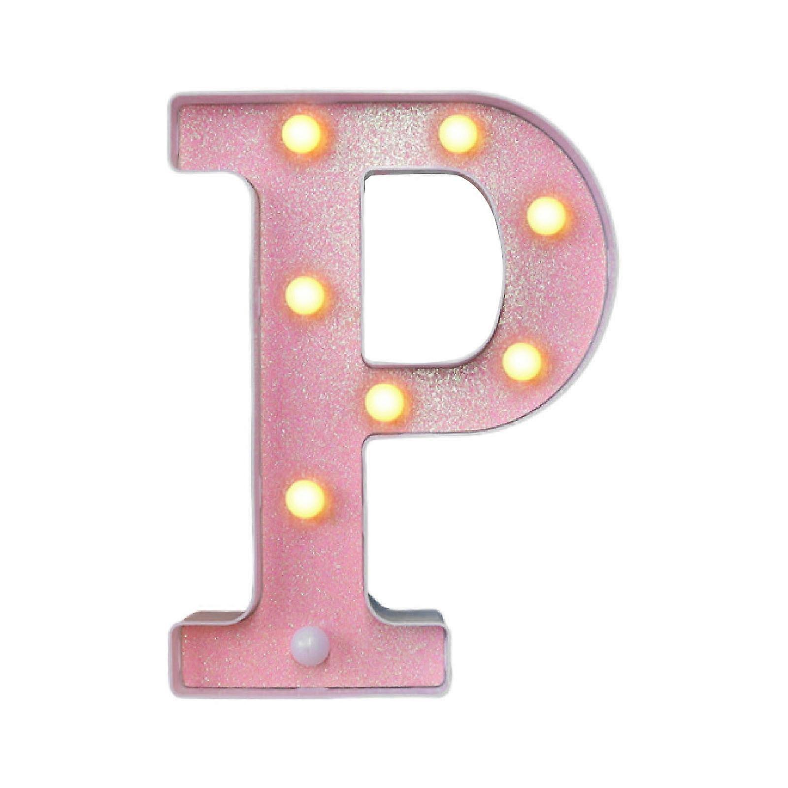 Led Light Up Letters,Marquee LED Letter Lights 26 Alphabet,Battery Powered Glitter Letters With Lights For Party,Table,Wall Decor,P/6.4"
