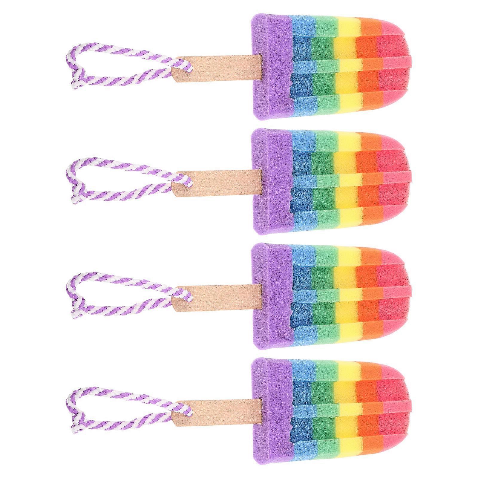 Body Exfoliator Sponge Bath Scrubber for Shower 4Pcs Assorted Color