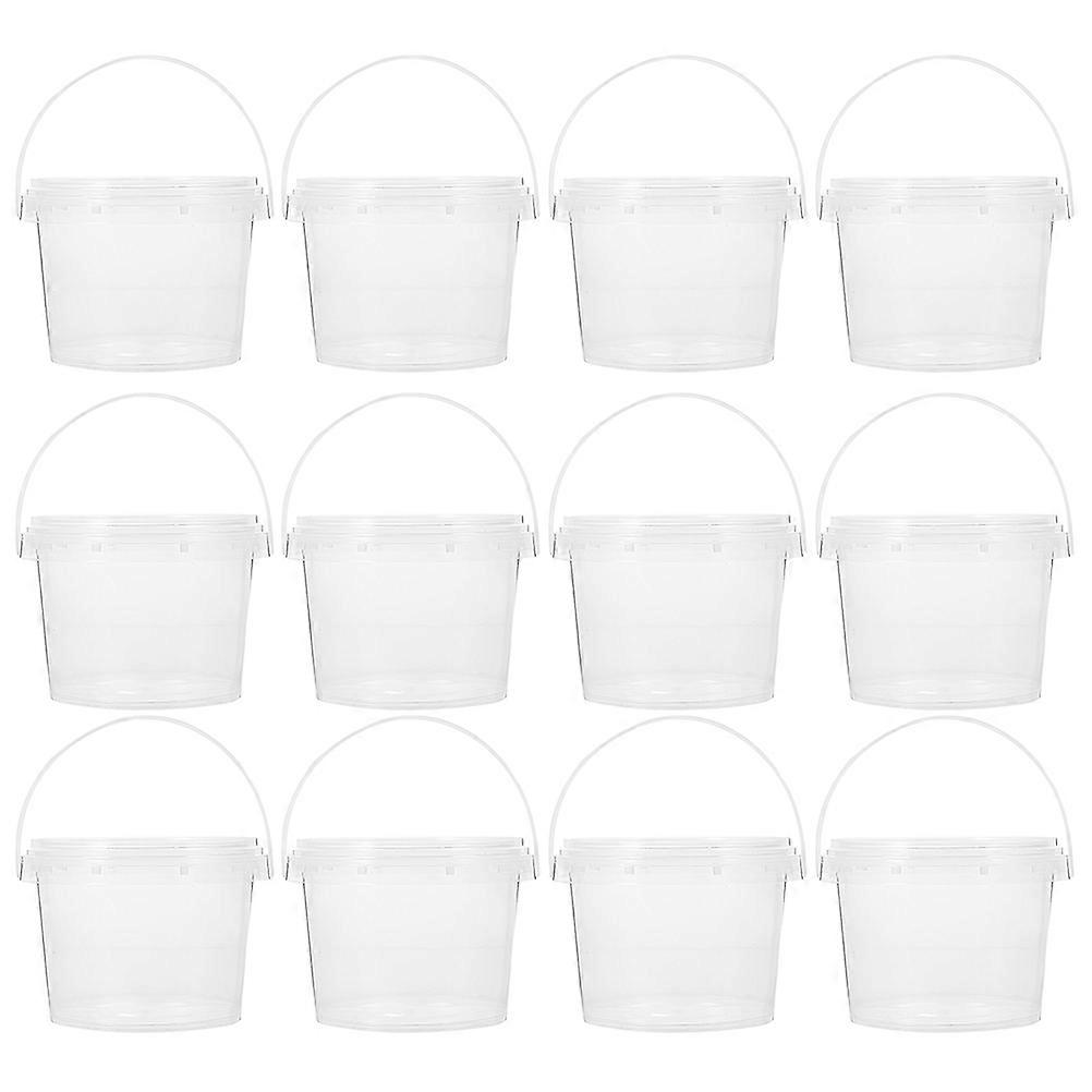 Portable Snacks bucket for Storage Made of PP Transparent Color 12pcs Mini Size 3.5x3.5x4.3 inches
