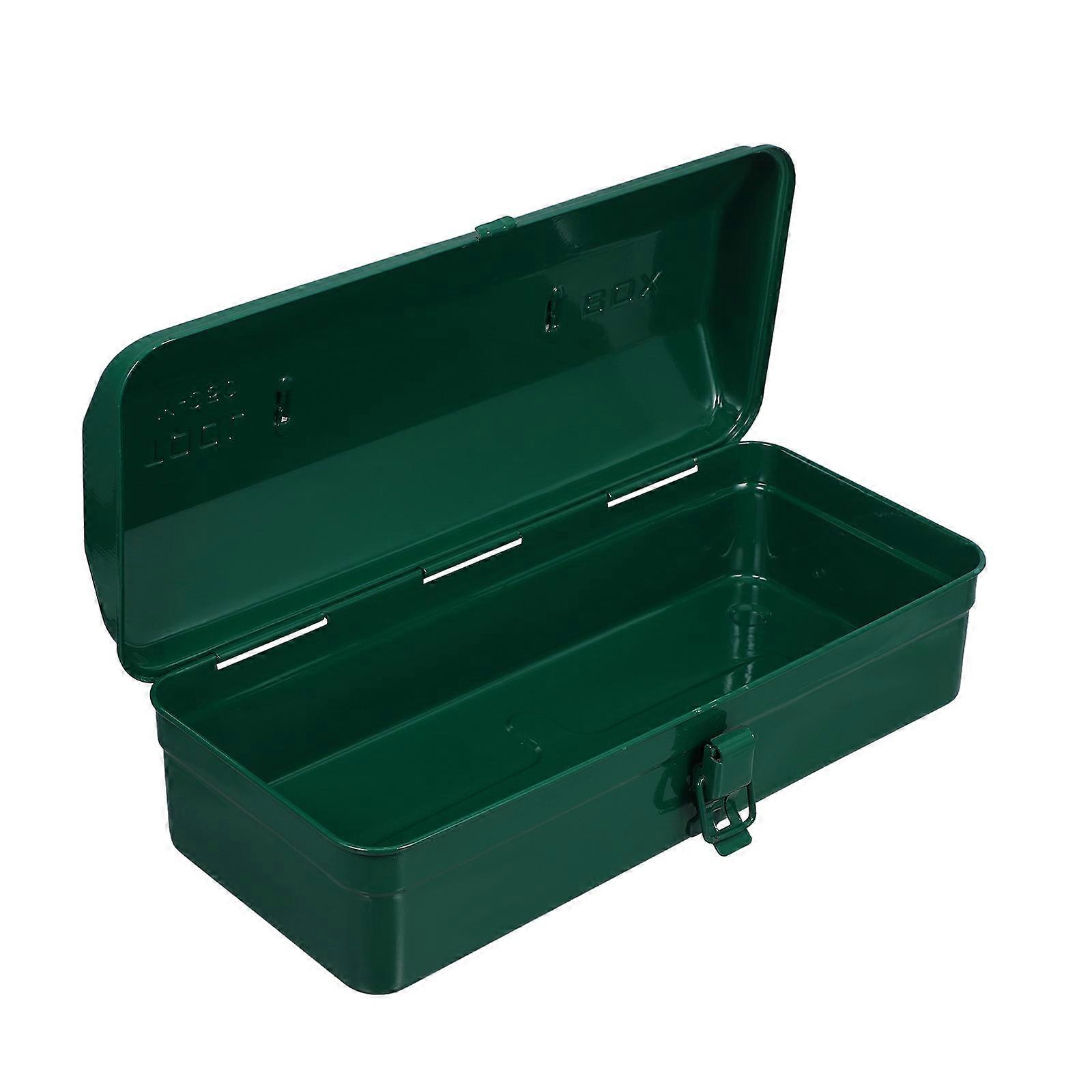 Green Tool Box Kit Set Portable Iron Storage Box for Home Use