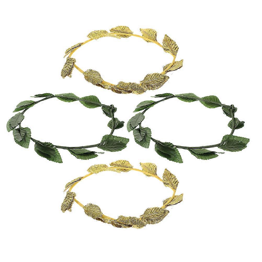 Cosplay Leaf Wreath Crown for Decoration 4Pcs Assorted Color Plastic