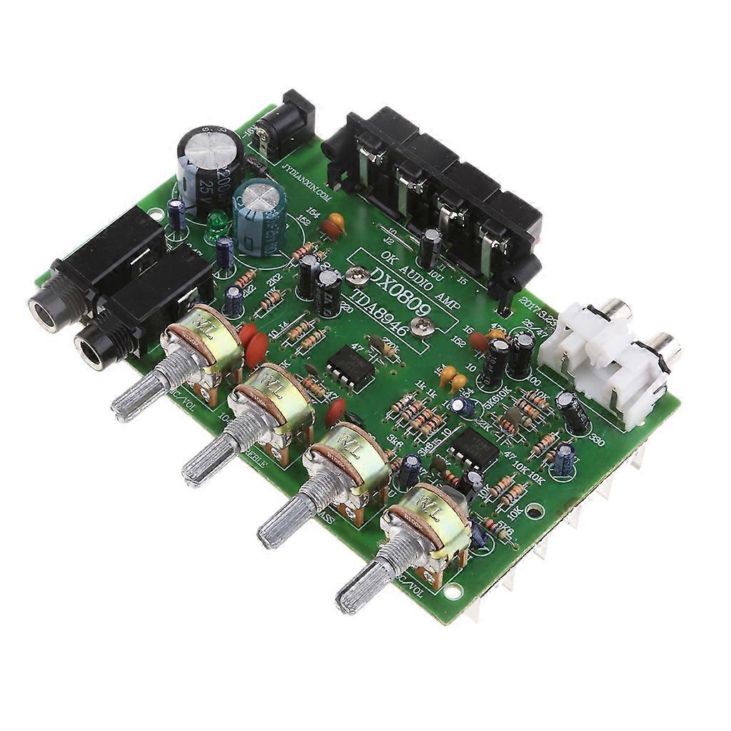 DX0809 Two-Channel Power Amplifier Board 60W Hi-Fi Stereo Audio Power Amplifier Volume Tone Control Board Kit