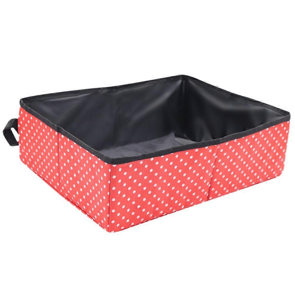 Collapsible Portable Cat Litter Box (16"*12"*5") - Foldable and Packable Travel Litter Box for Cats