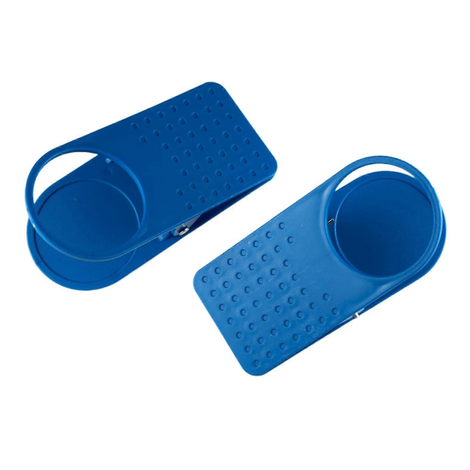Clamp on Cup Holder Clip with SpillResistant Design for Office Desk, Fits Multiple Cup Sizes, Blue