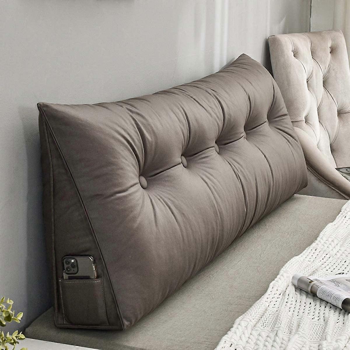 Backrest Pillow Large Triangular Wedge Cushion with Ergonomic Lumbar Support and Removable Cover