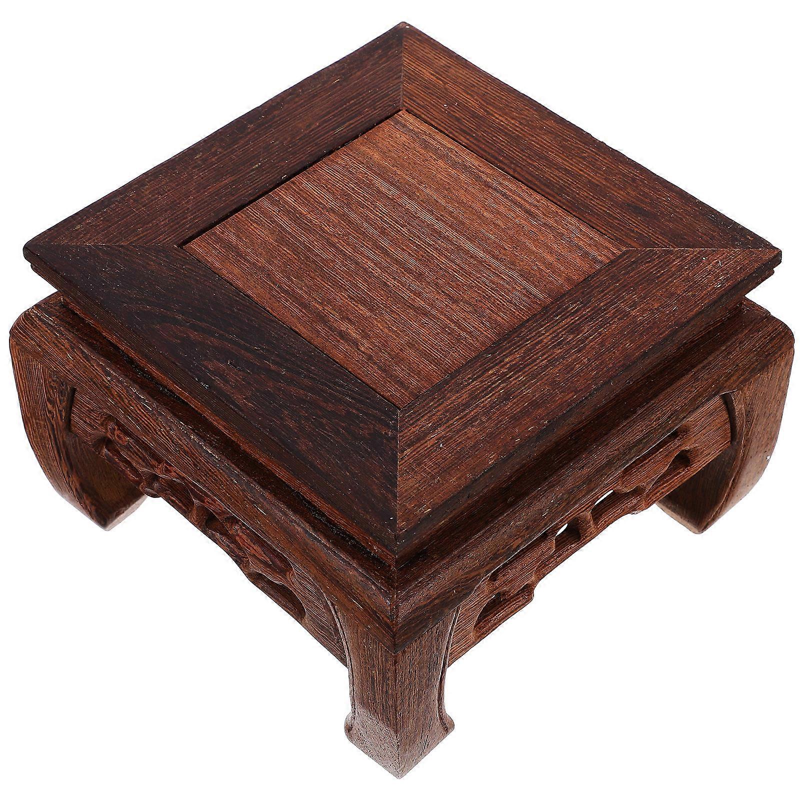 Wooden Square Shelf Tank Stand Vase Display Stand Fish Bowl Riser Potted Plants Base