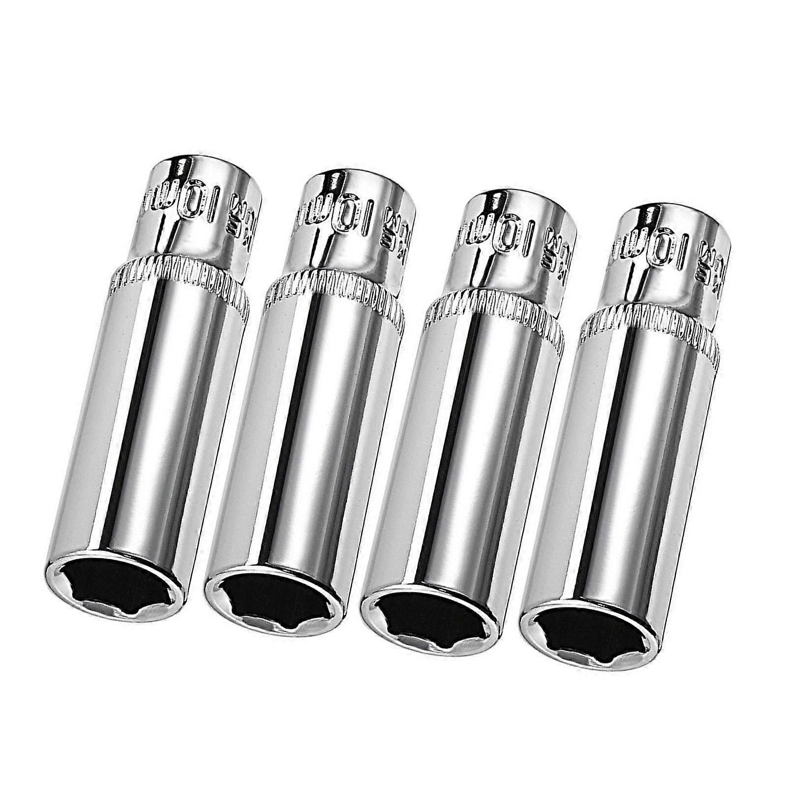 4pcs/Set 1/4 Inch Drive 10mm 6-Point Deep Socket MetricuT